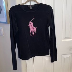 Ralph Lauren Pink Pony Long Sleeve Top